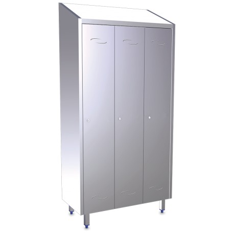 TAQUILLA GRANDE  DE ACERO INOX  3 PUERTAS