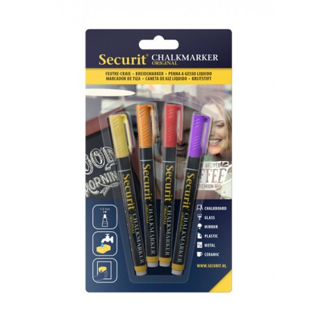 BLISTER ROTULADORES TIZA SMA100 (AM,NA,VI,RO) TRAZO: 1-2 mm