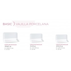 FUENTE RECTANGULAR PORCELANA BLANCA QD