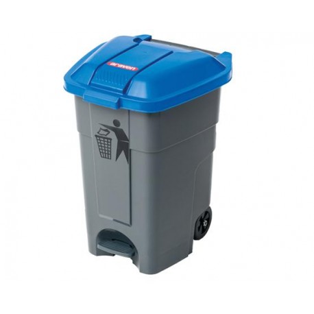 CUBO BASURA CON PEDAL 50L TAPA AZUL