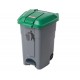 CUBO BASURA CON PEDAL 50L TAPA VERDE