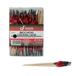 PICKS BROCHETA ROJO Y NEGRO 12 cm (200 ud)